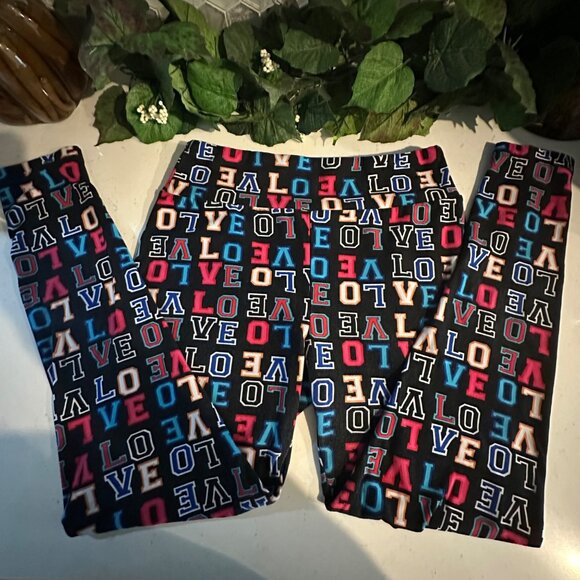 Colorful Love Print Leggings No Boundaries L/G (11-13) - Picture 1 of 5